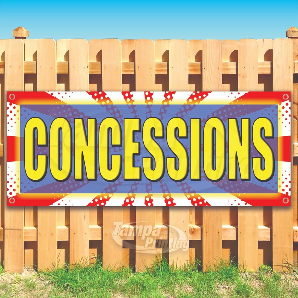 CONCESSIONS Advertising Food Fair Vinyl Banner Flag Sign USA SB10493