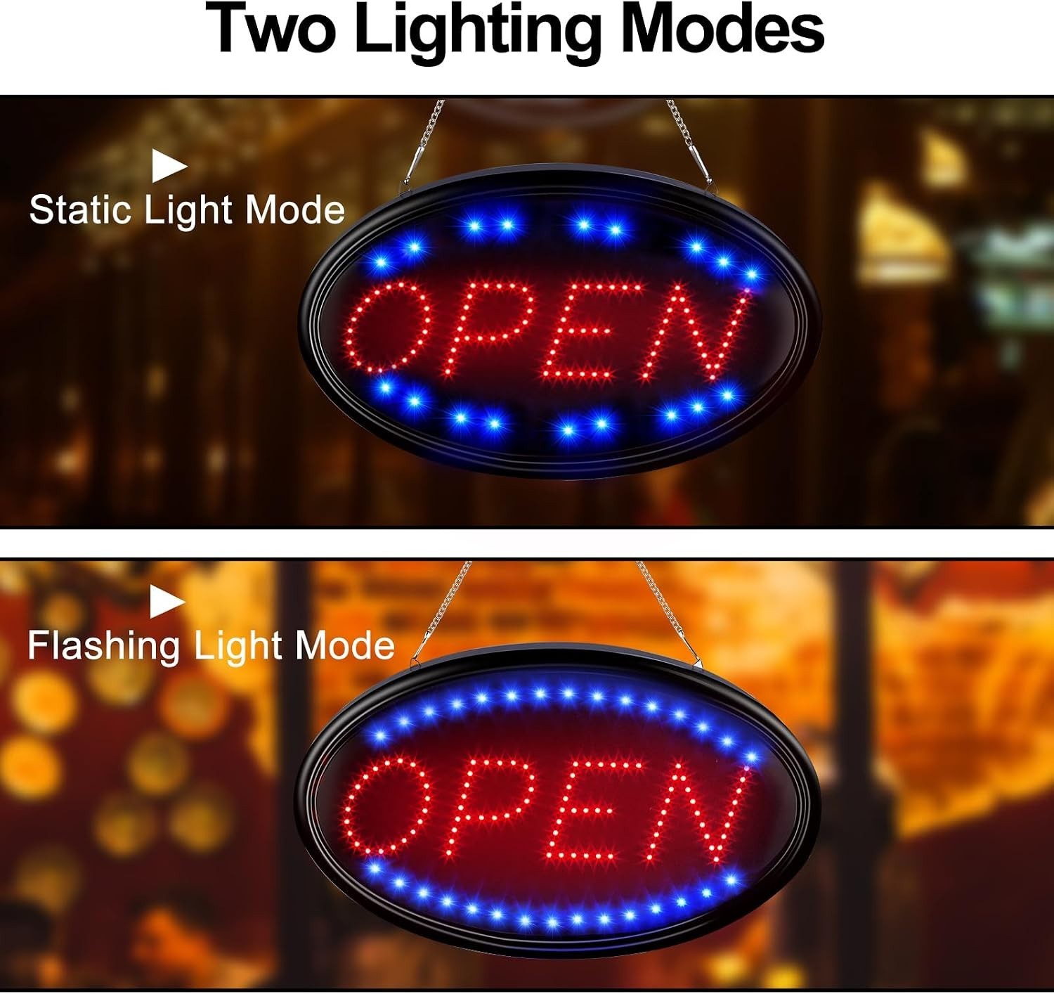 LED Open Sign, 23″x14″, with Remote, Timer & Flash/Steady Modes | Ultra brigh…
