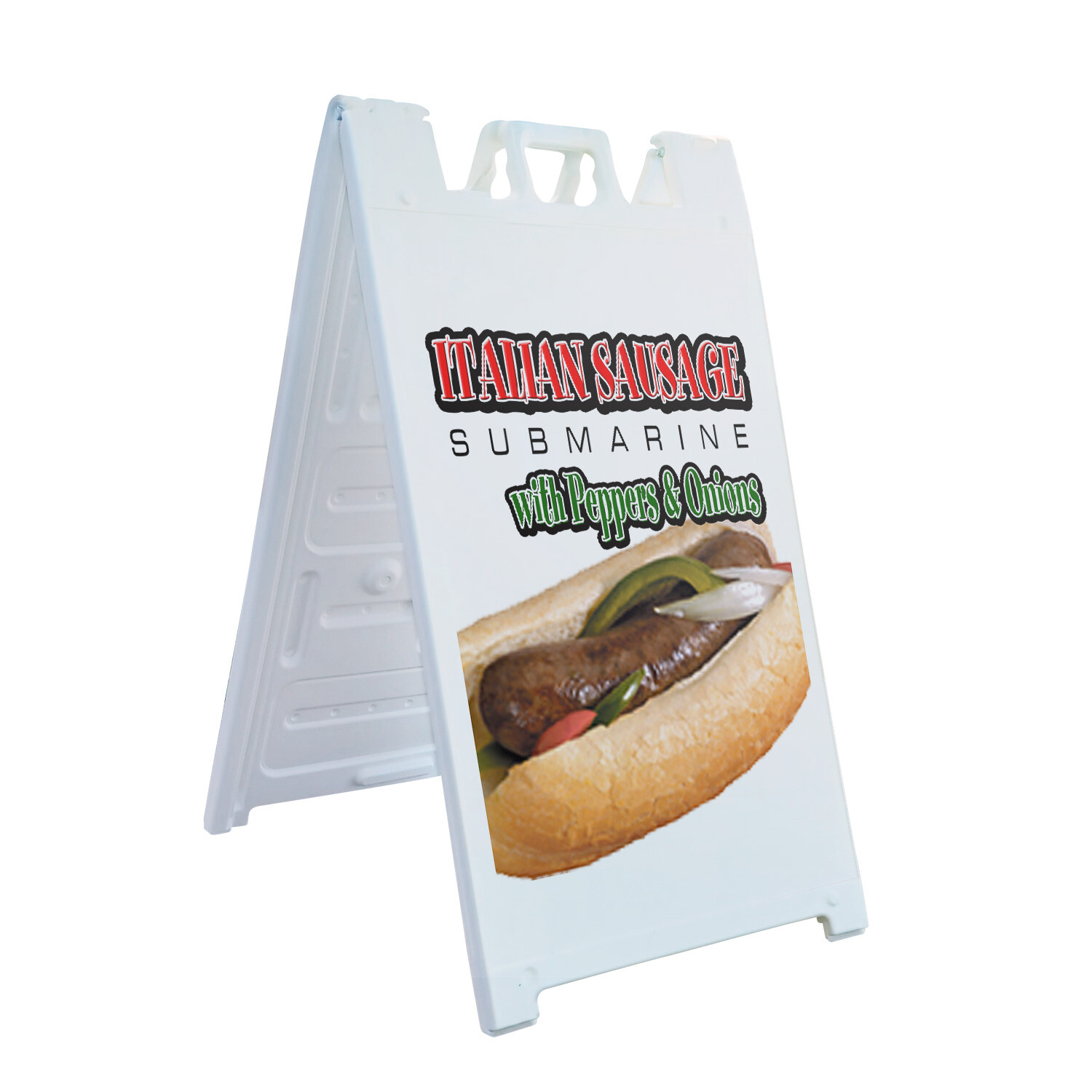 A-frame Sidewalk Italian Sausage Sub 24″ x 36″ Double Sided A-Frame Sidewalk Sig