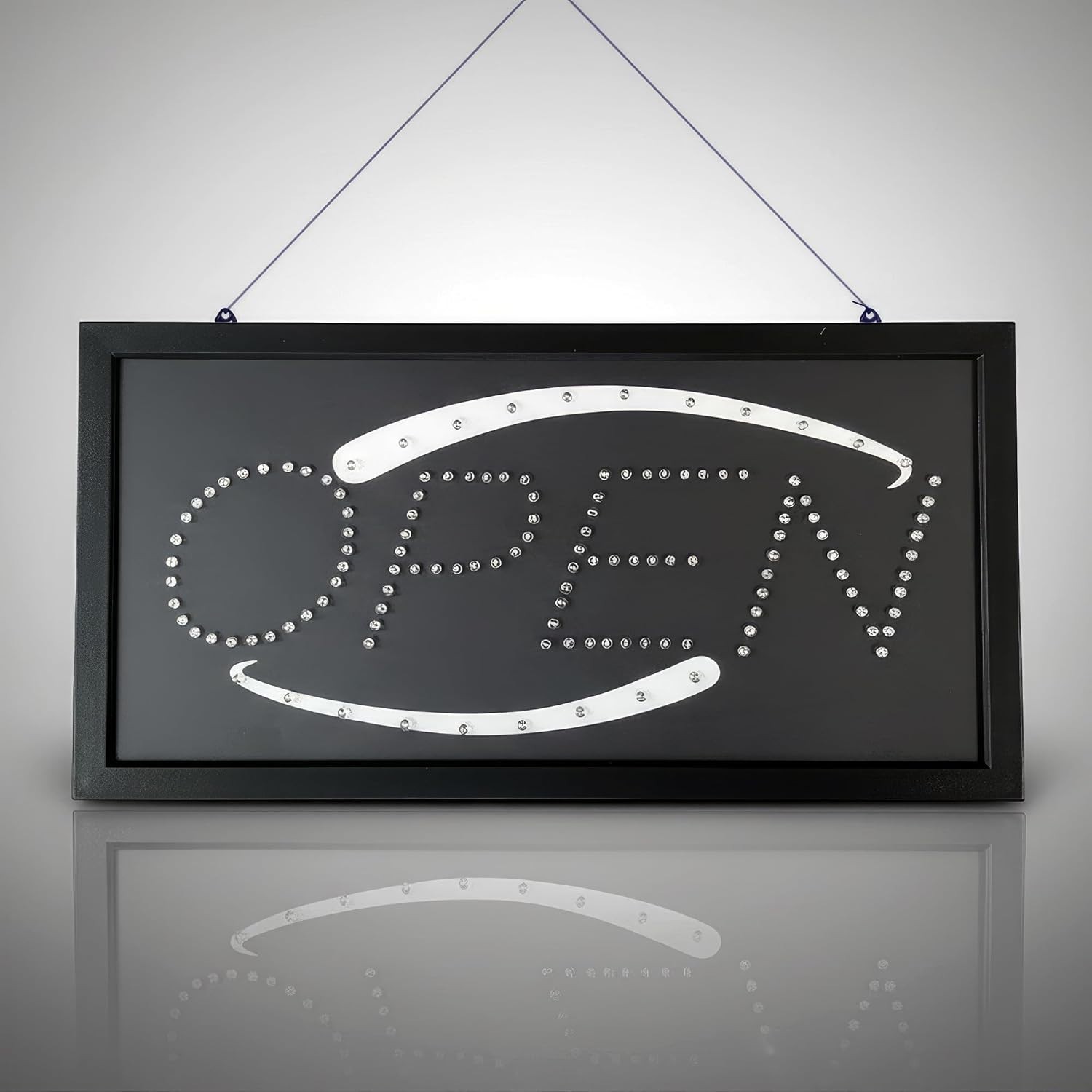 “Flashing” LED Open Sign 19″x10″ Bright Neon Light Display Board for Storefront
