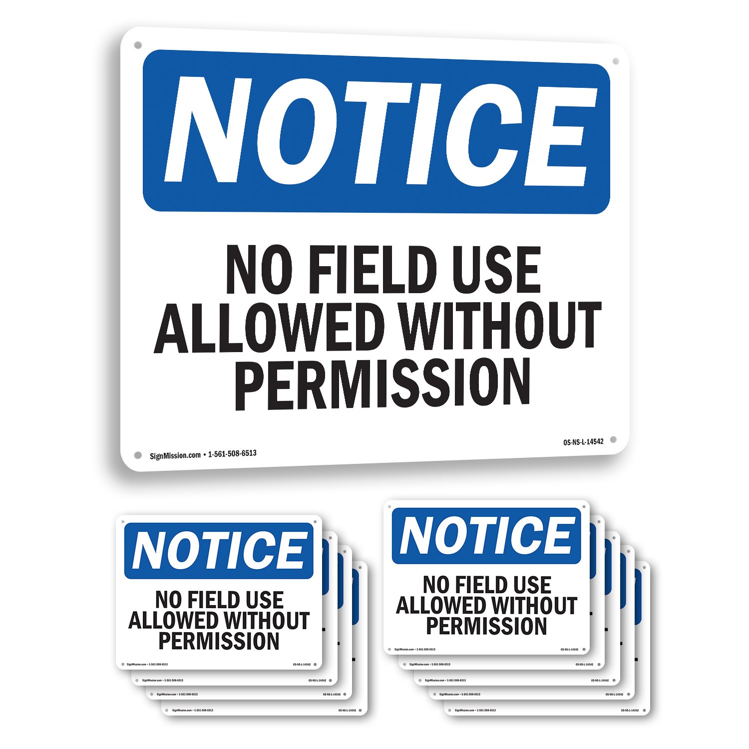 No Field Use Allowed Without Permission OSHA Notice Sign Or Decal – 5 or 10 Pack