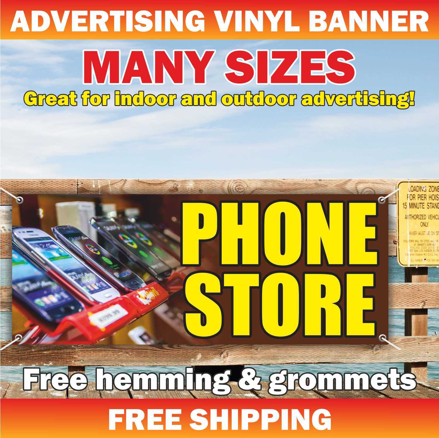 PHONE STORE Advertising Banner Vinyl Mesh Sign service diagnostics repair shop