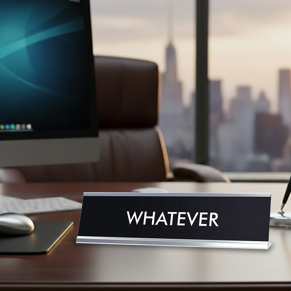 WHATEVER Novelty Desk Sign