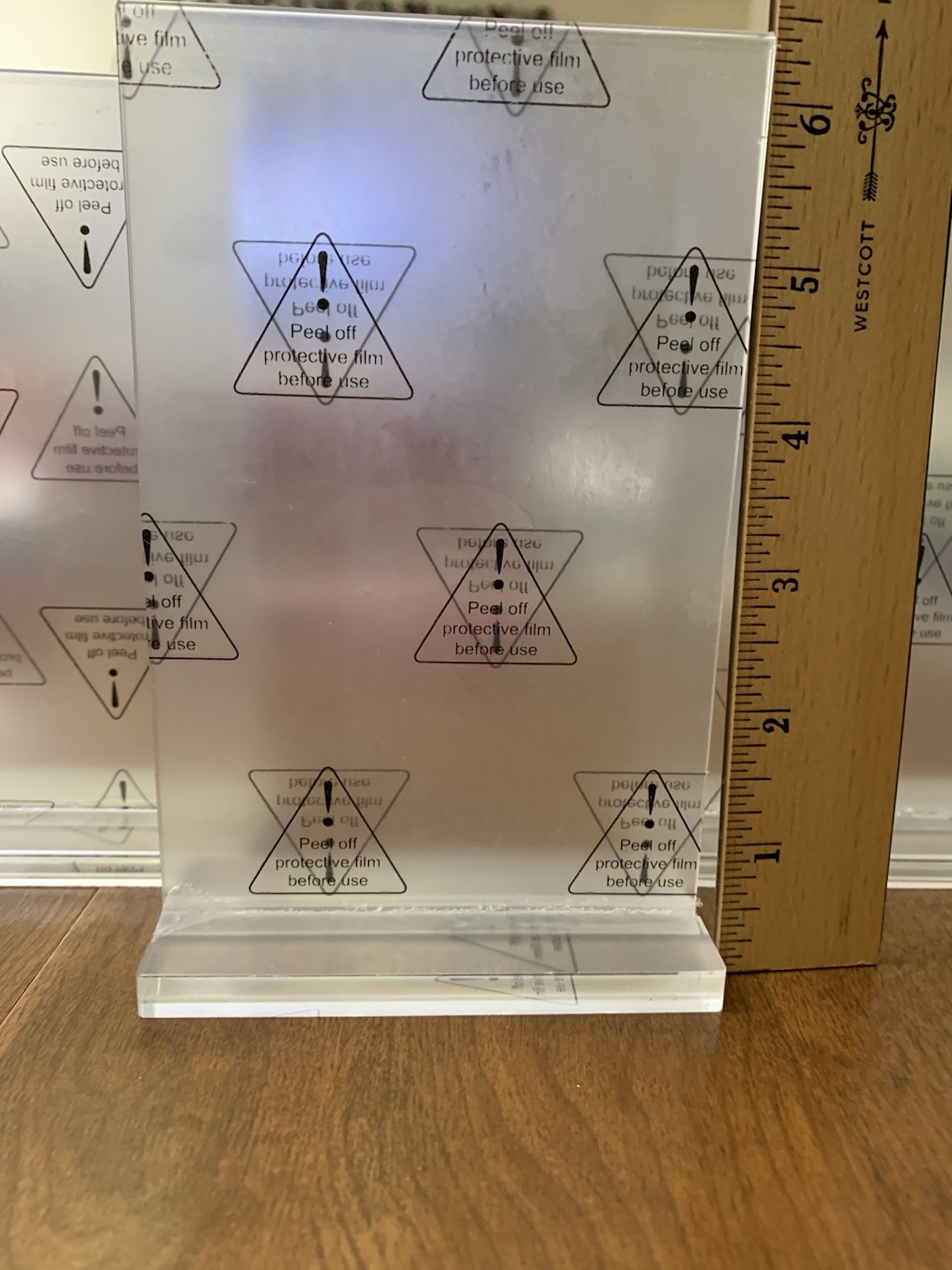 Set of 3 Clear Acrylic 4×6 Sign Holders – Vertical T-Shape Tabletop Frames NEW