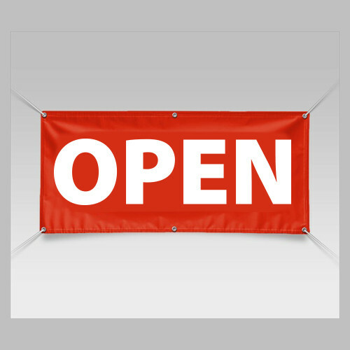 2×5 OPEN Generic Vinyl Banner Sign Grommets Durable Retail Shop Store Signage