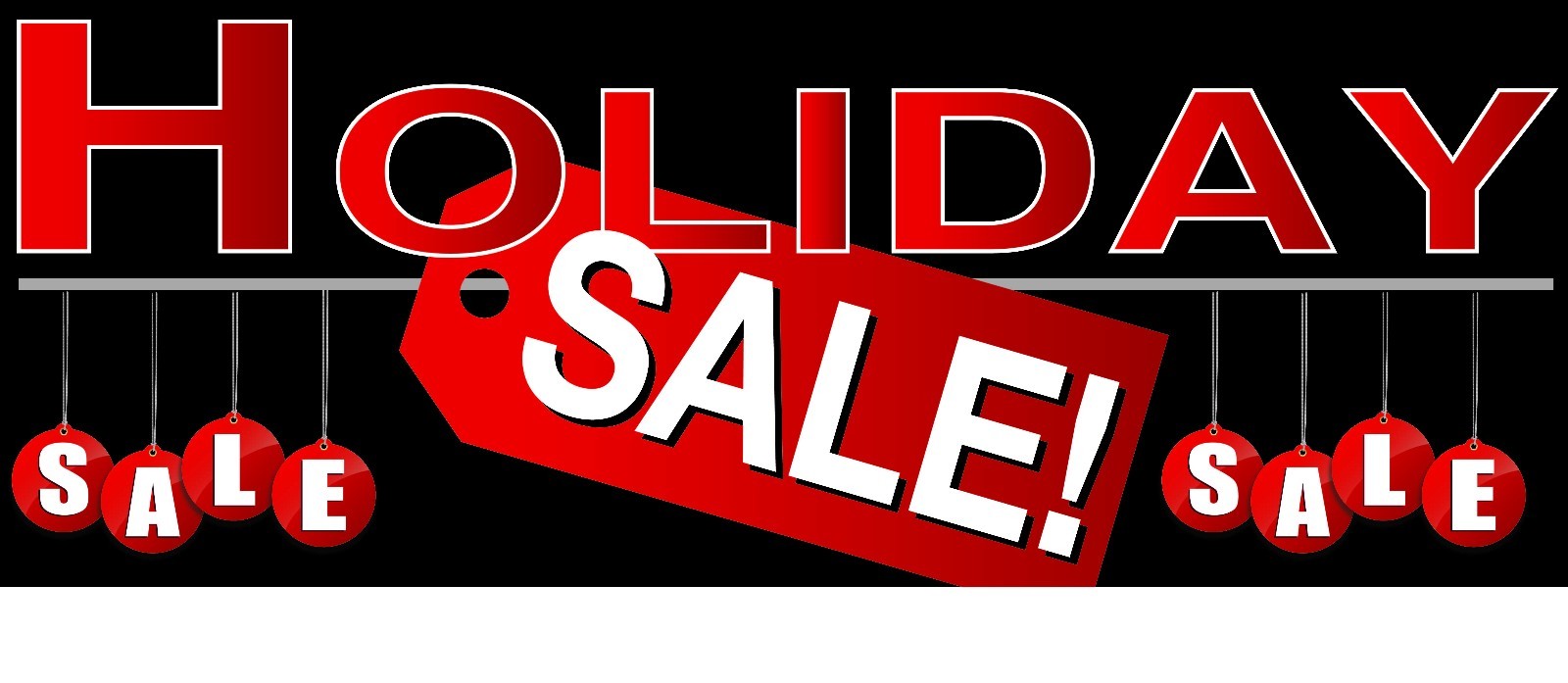 Holiday Sale Banner 24″x64″ Free Shipping & Customization, Ready to Hang!