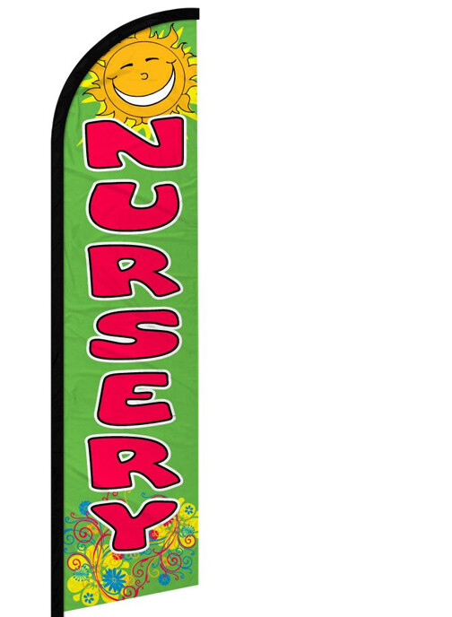 NURSERY – Windless Swooper Flag 2.5×11.5 ft Feather Banner Sign gf