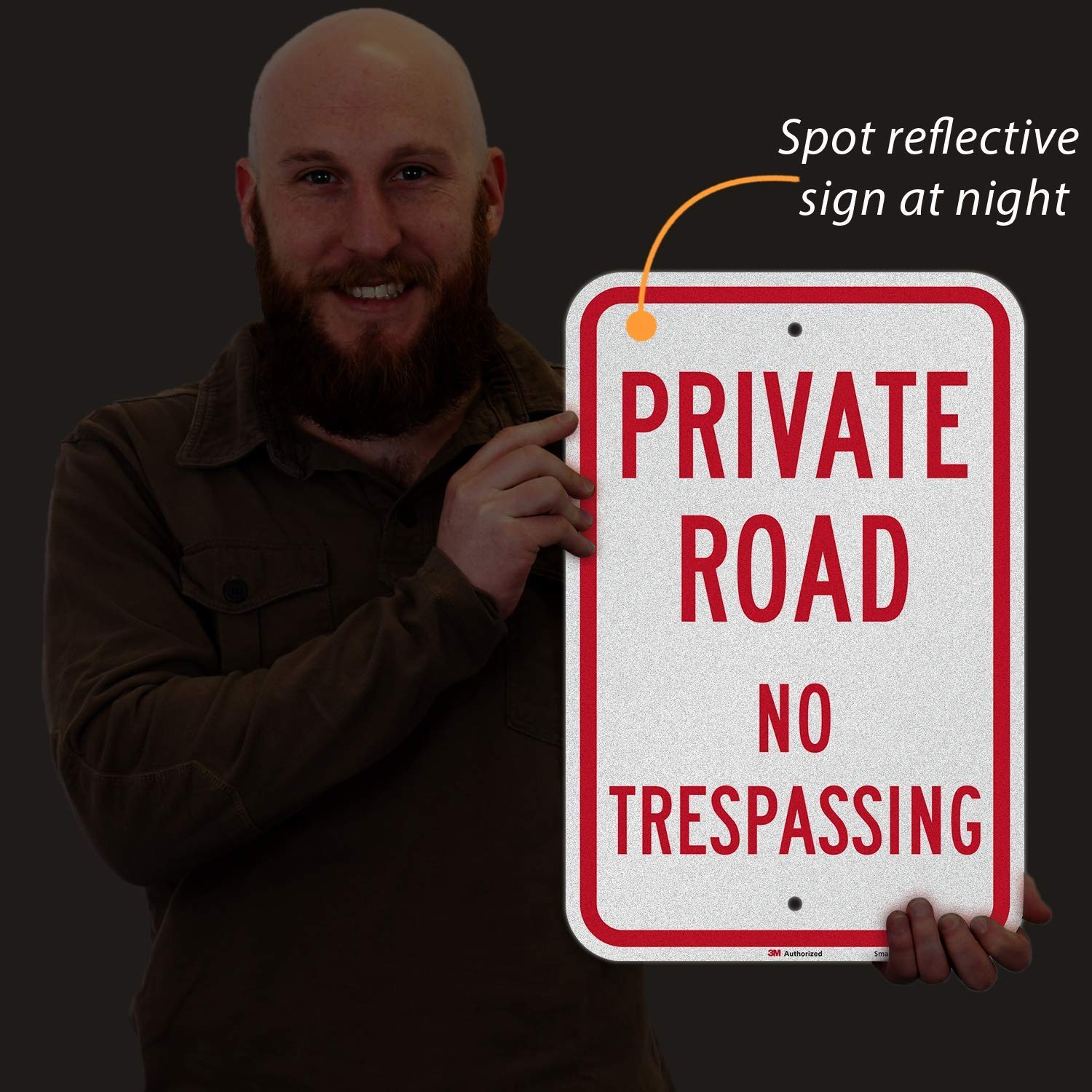 K-5842-EG Private Road Sign, No Trespassing Sign, Private Drive Sign 12x18Inches
