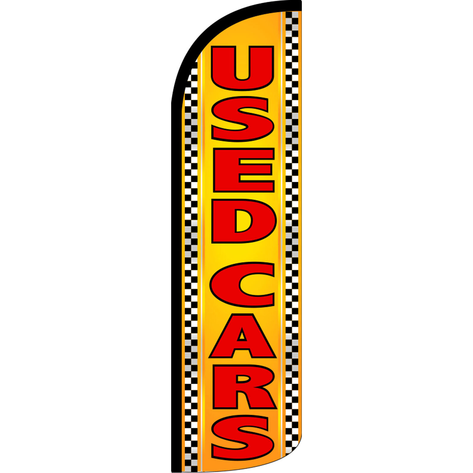 Used Cars Orange 3 ft X 11 1/2 ft Windless Swooper Flag (Flag Only)