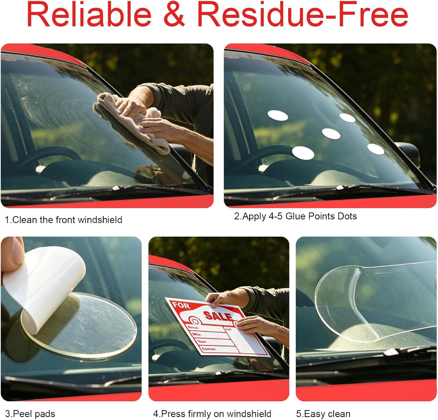 Professional for Sale Sign Car Kit – 2 Pack Laminated Waterproof & Fade-Resistan