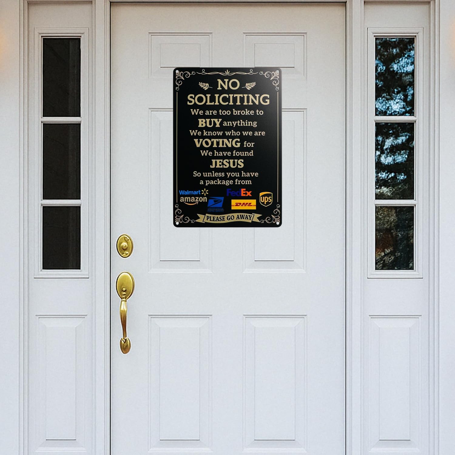 No Soliciting Sign for House Front Door Funny No Soliciting Signs for Home Se…