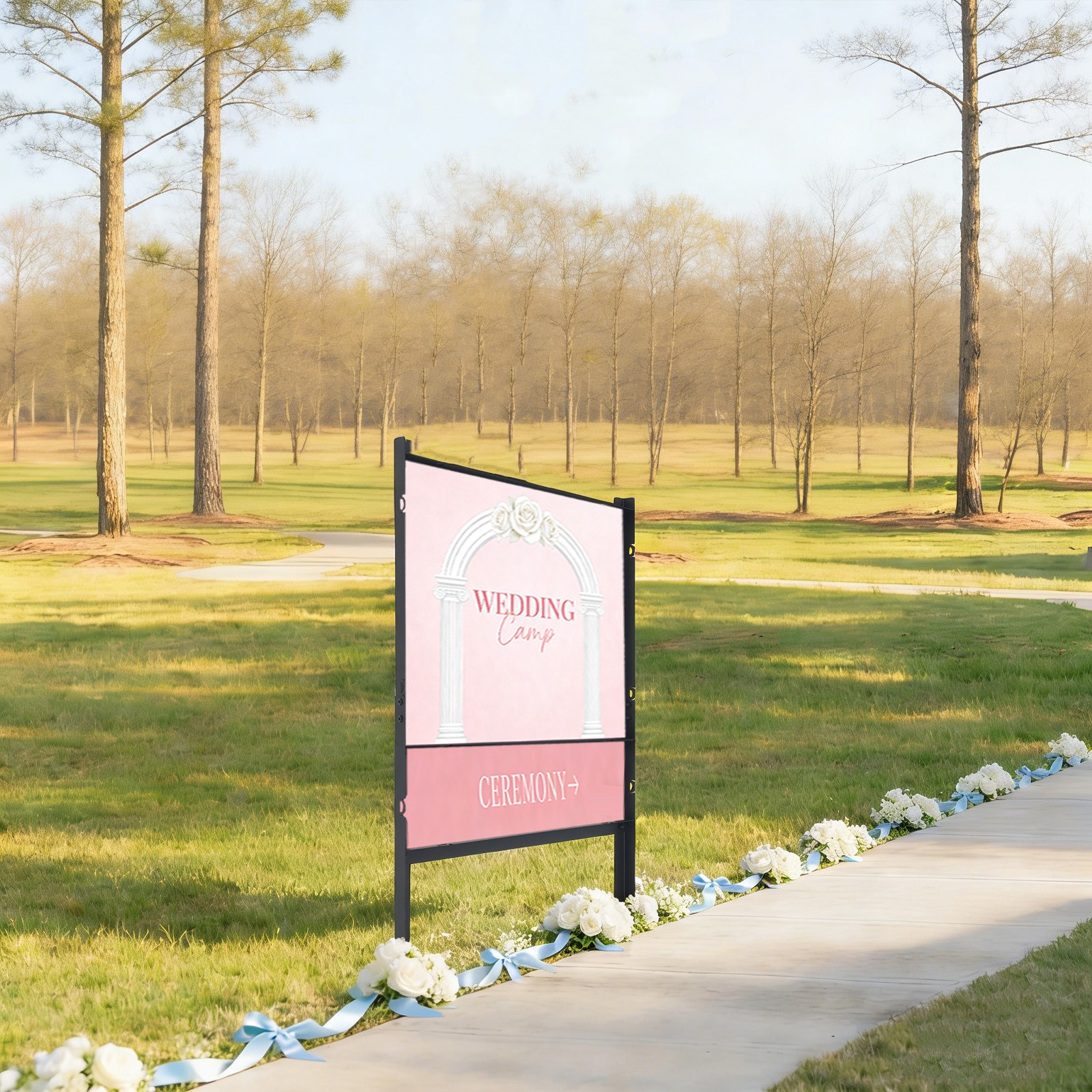 40.6in H-Frame Sign Holder Sign Holder Stand Real Estate Yard Sign Panel Stand