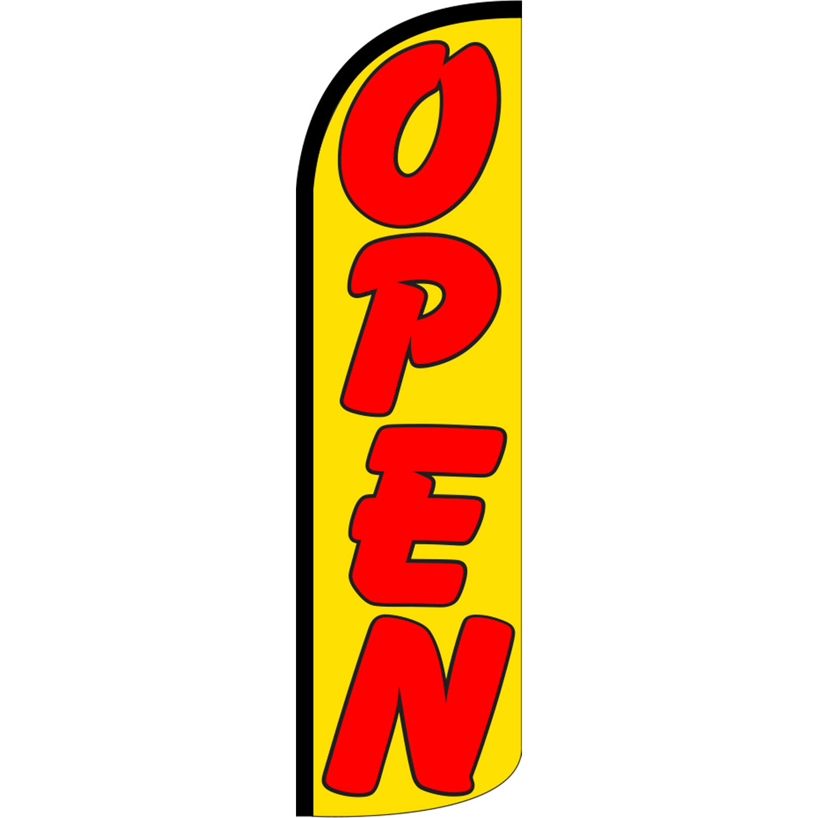 Open Yellow 3 ft X 11 1/2 ft Windless Swooper Flag (Flag Only)