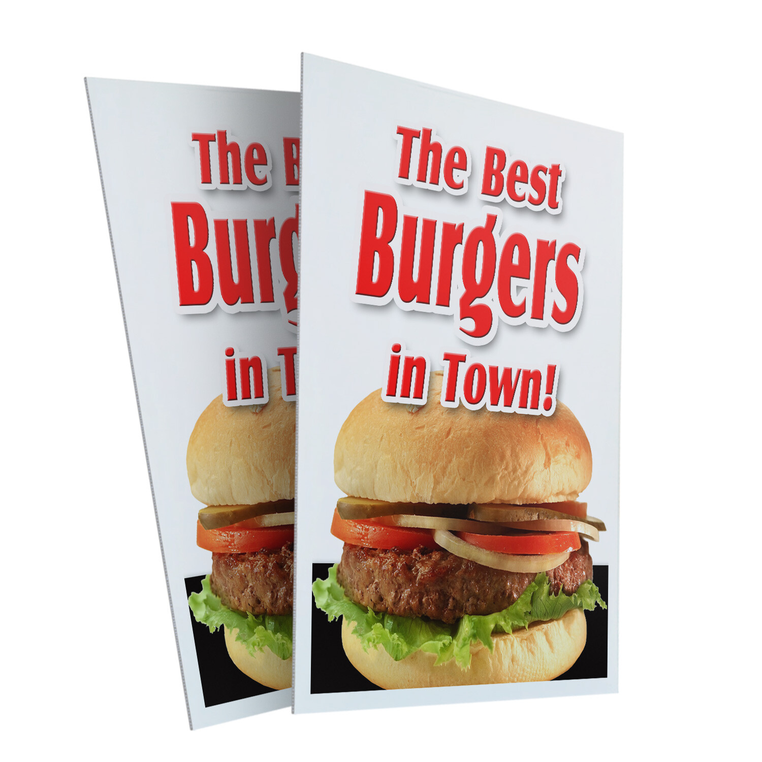 A-frame Sidewalk The Best Burgers In Town! 24″ x 36″ Double Sided A-Frame Sidewa
