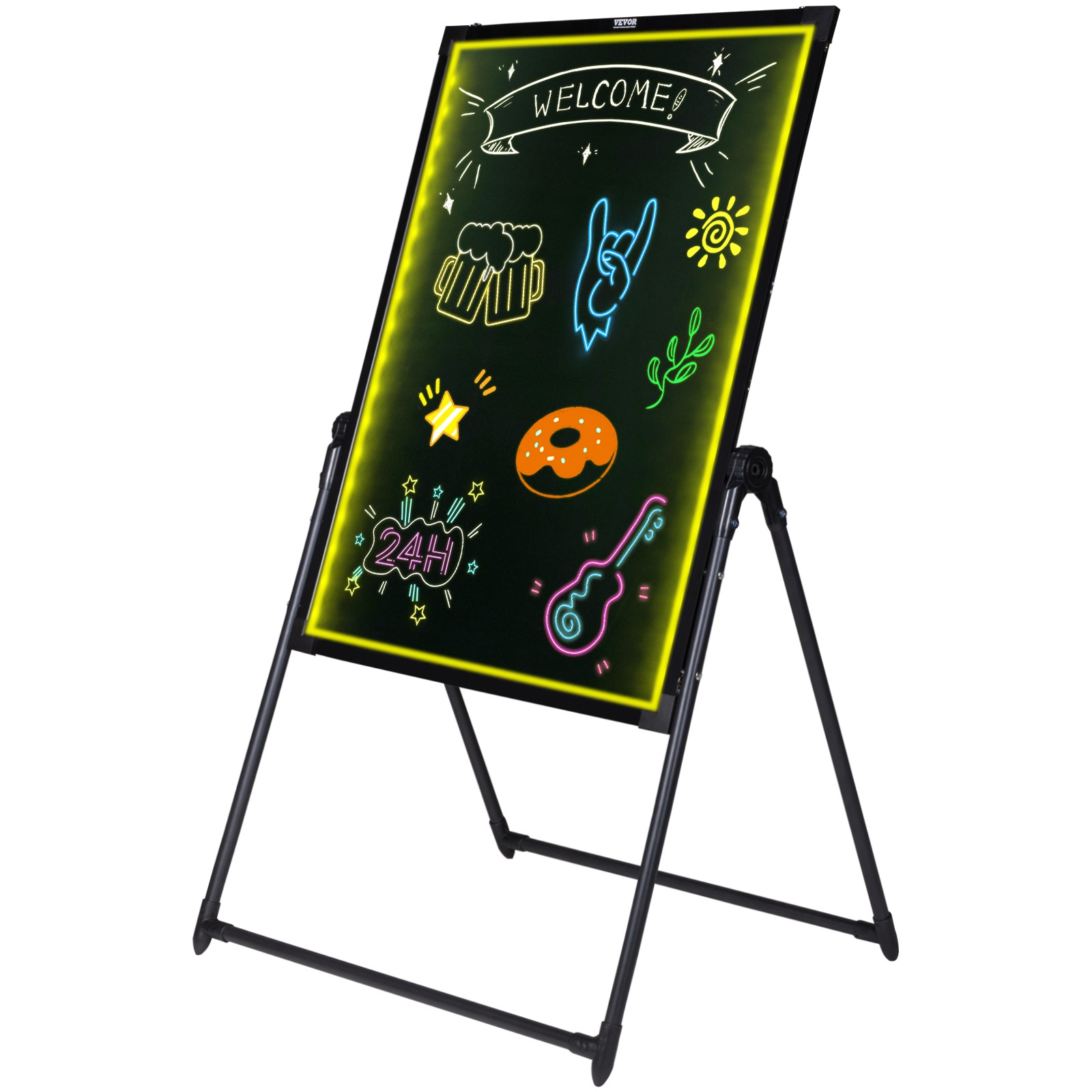 VEVOR LED Message Writing Board 32″x24″ Illuminated Erasable Lighted Chalkboard