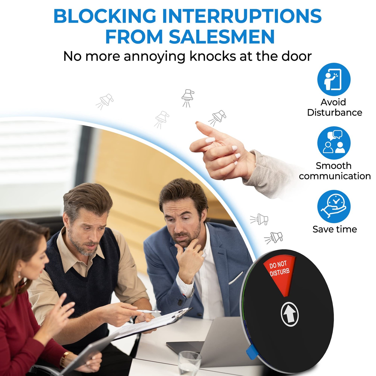 6 Options Office Door Signs, Do Not 6 inch, 6 Options, 6 Inches -Black