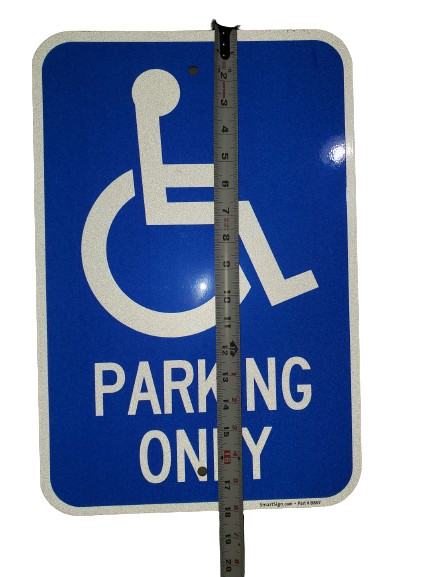 Handicap Disabled Parking Only Sign 12″ x 14″ Reflective ACM Engineer Grade