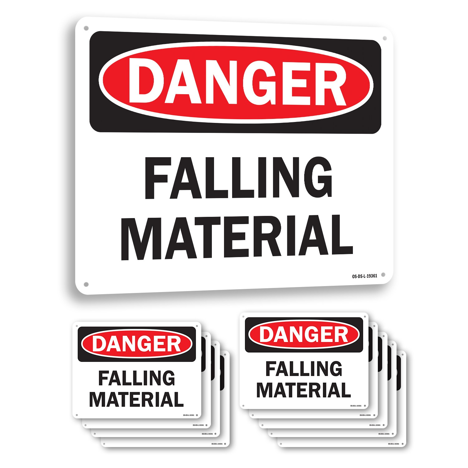 Falling Material OSHA Danger Sign Metal, Plastic, Or Decal – 5 or 10 Pack