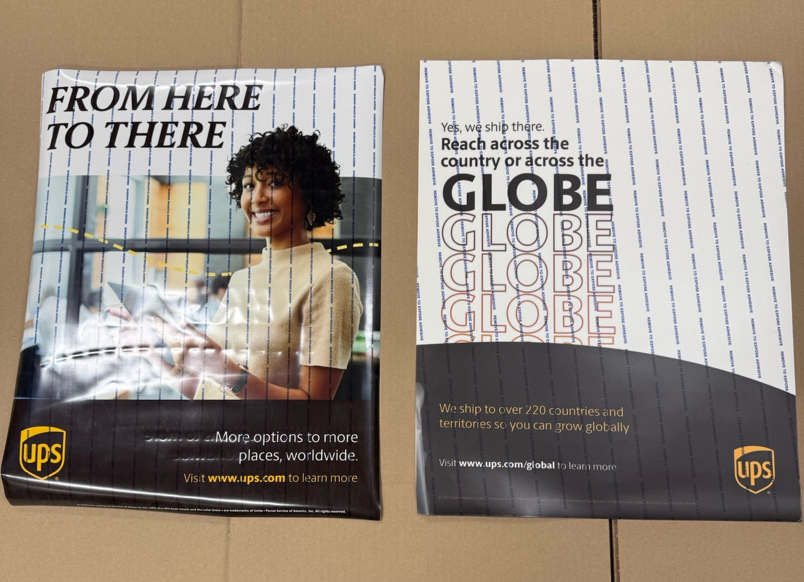 UPS Adhesive Retail Window Advertisement 20×16 in UPS Shipping Storefront Sign