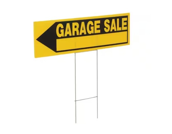 6 In. X 24 In. Corrugated Plastic Garage Sale Sign