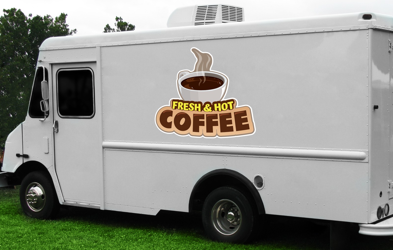 FRESH HOT COFFEE Concession Decal sign cart trailer stand sticker equipment