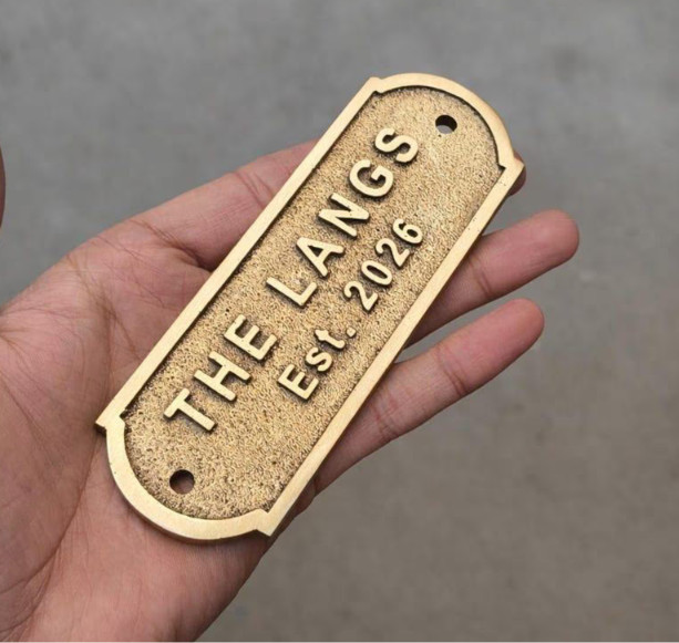 Personalized Brass Plaque Custom Name Plate Office Hotel Business Door Sign