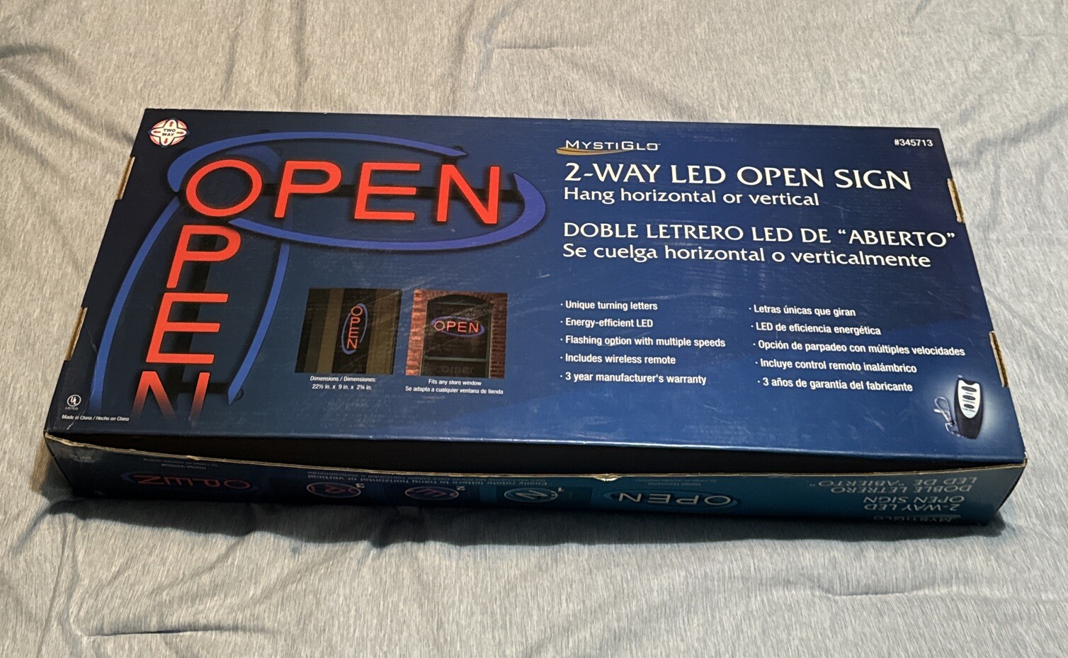 Mystiglo 2 Way Led Sign BRAND NEW Model 345713