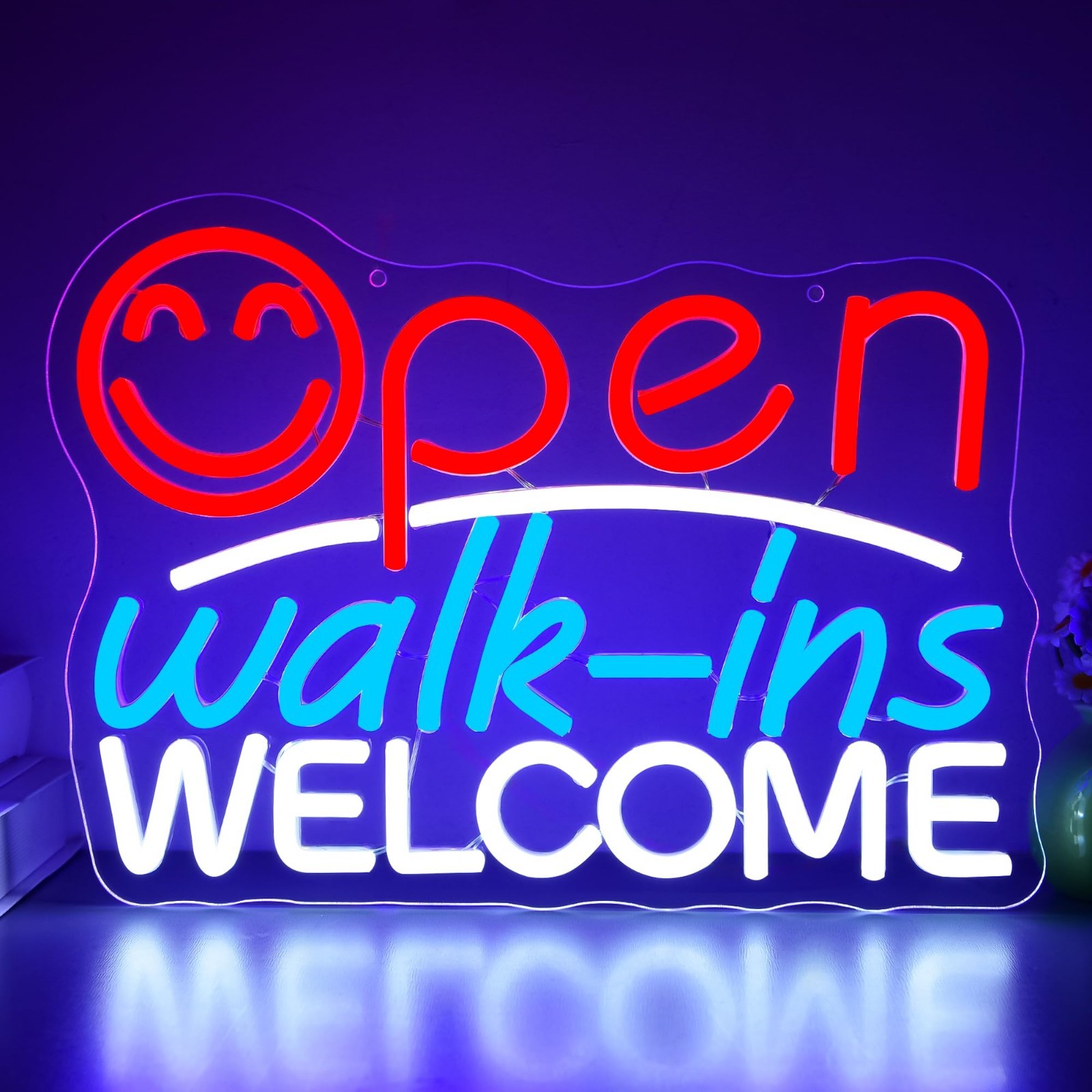 Dimmable Open Neon Sign for Wall Decor – LED Business Sign for Cafe, Bar, Store,