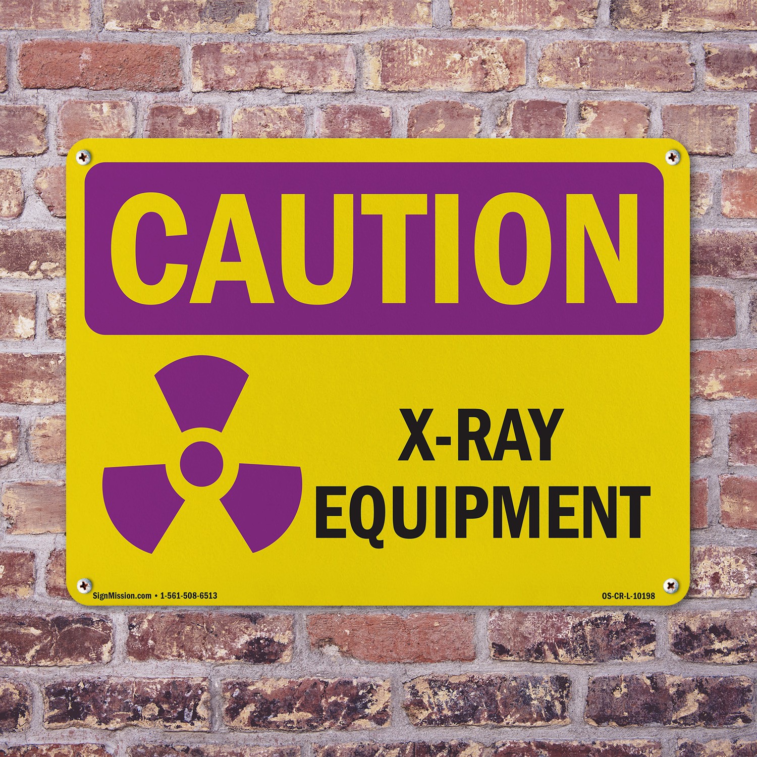 X-Ray Equipment OSHA Caution Radiation Sign Metal, Plastic, Decal 5 or 10 Pack