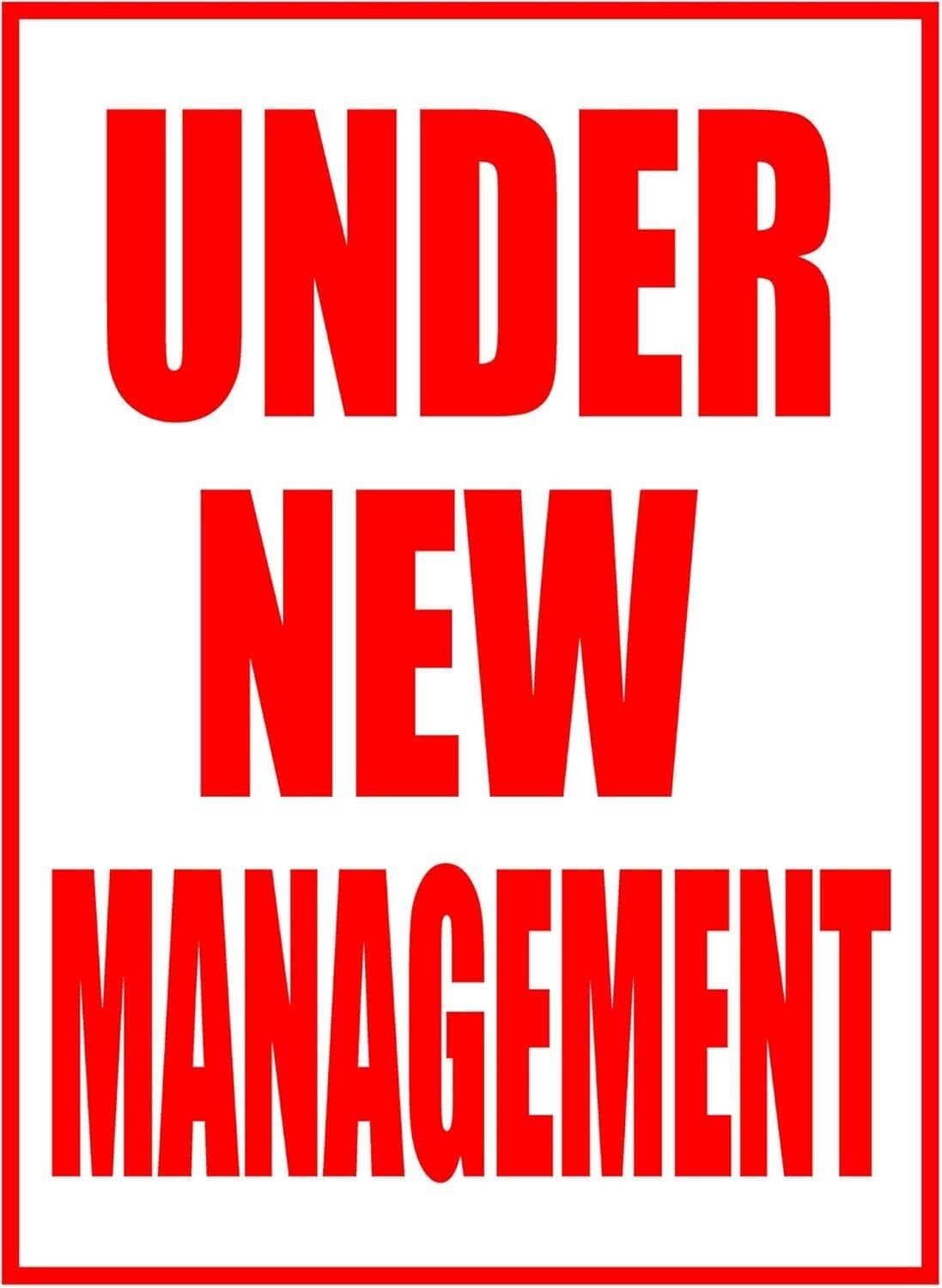 Under New Management Retail Window Display Paper Signs | Pack of 6 | 18″w x 24″h