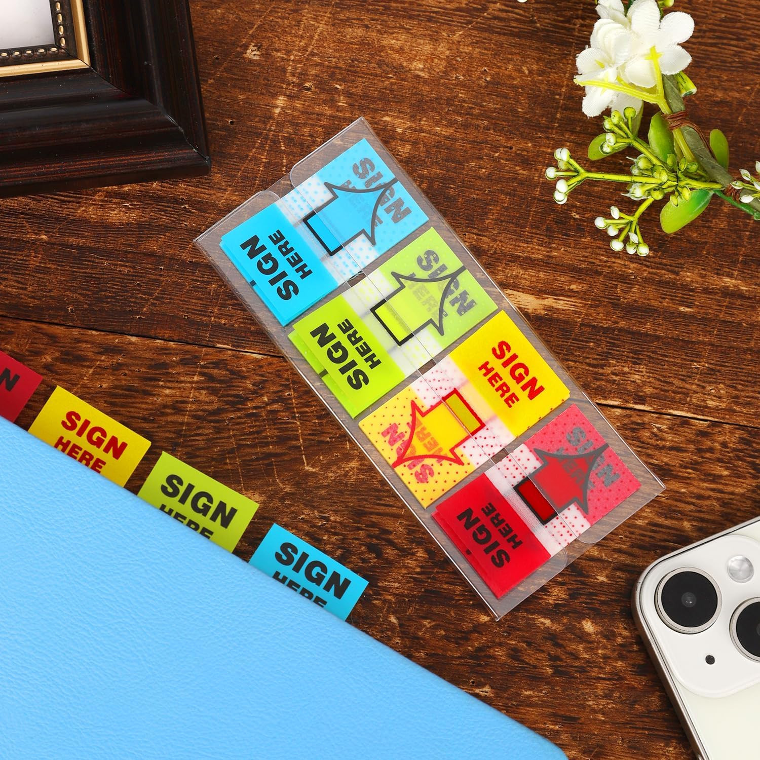 500pcs Sign Here Stickers, Arrow Labels Stickers Adhesive Sign Here Tabs Sign Po