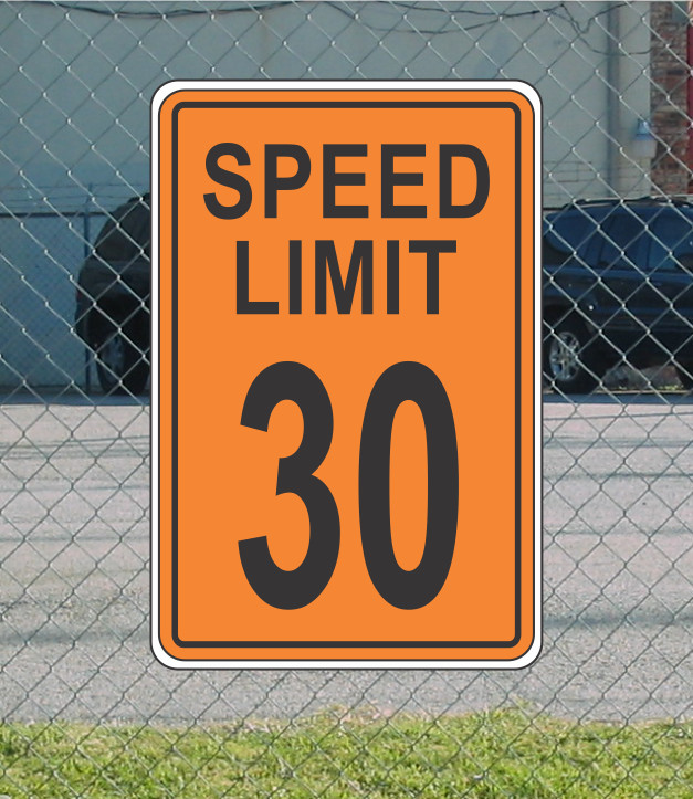 Orange Speed Limit 30 Metal Sign for Street Road Highway Parking Lot 12″x18″ mph