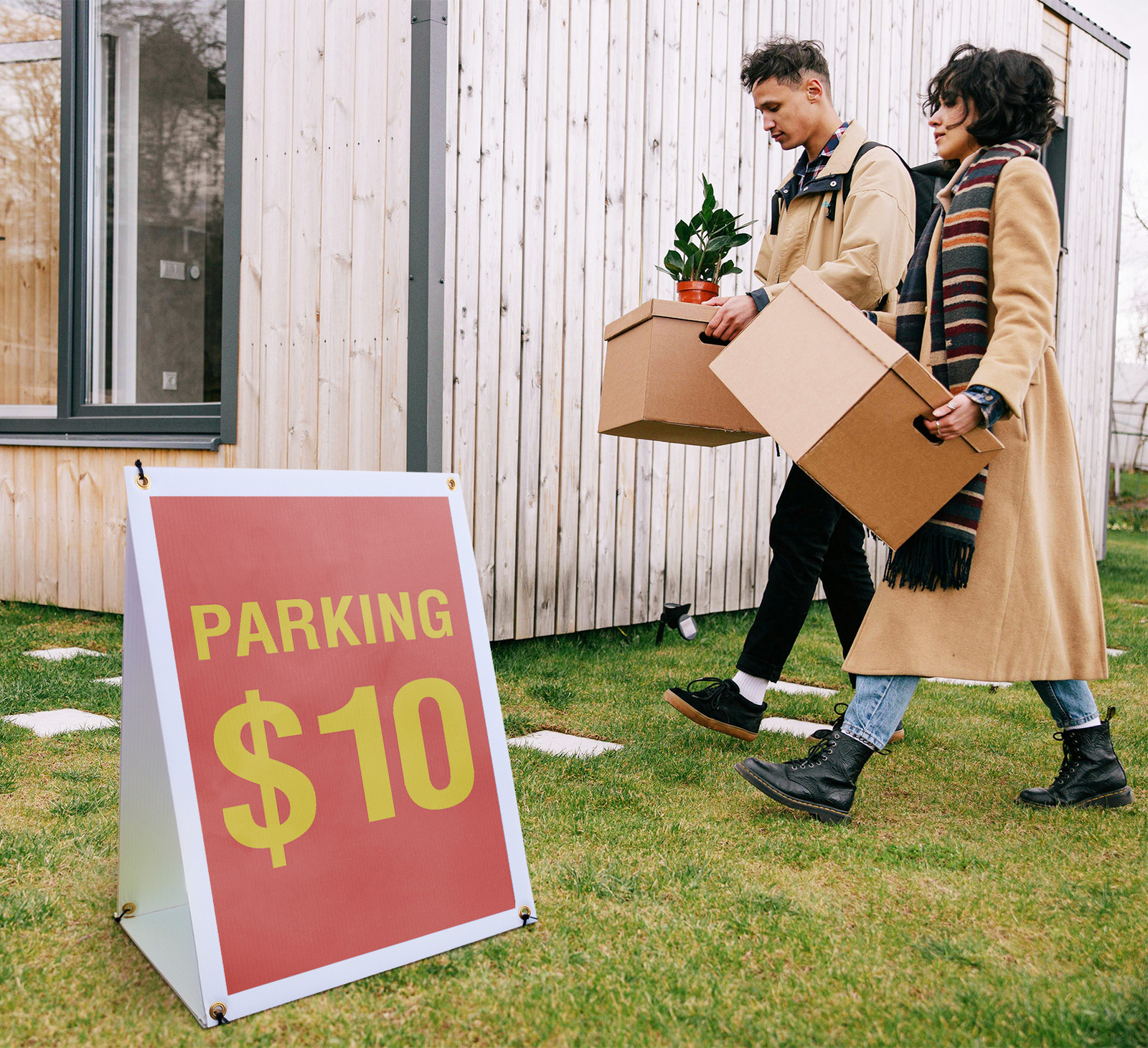 Parking 10 Dollars A-Frame Sidewalk Sign Event Parking Affordable Best Spot