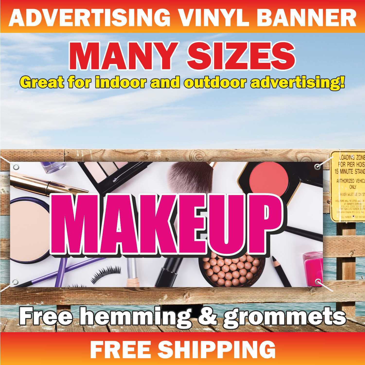 MAKEUP Advertising Banner Vinyl Mesh Sign make-up permanent beauty salon stylist