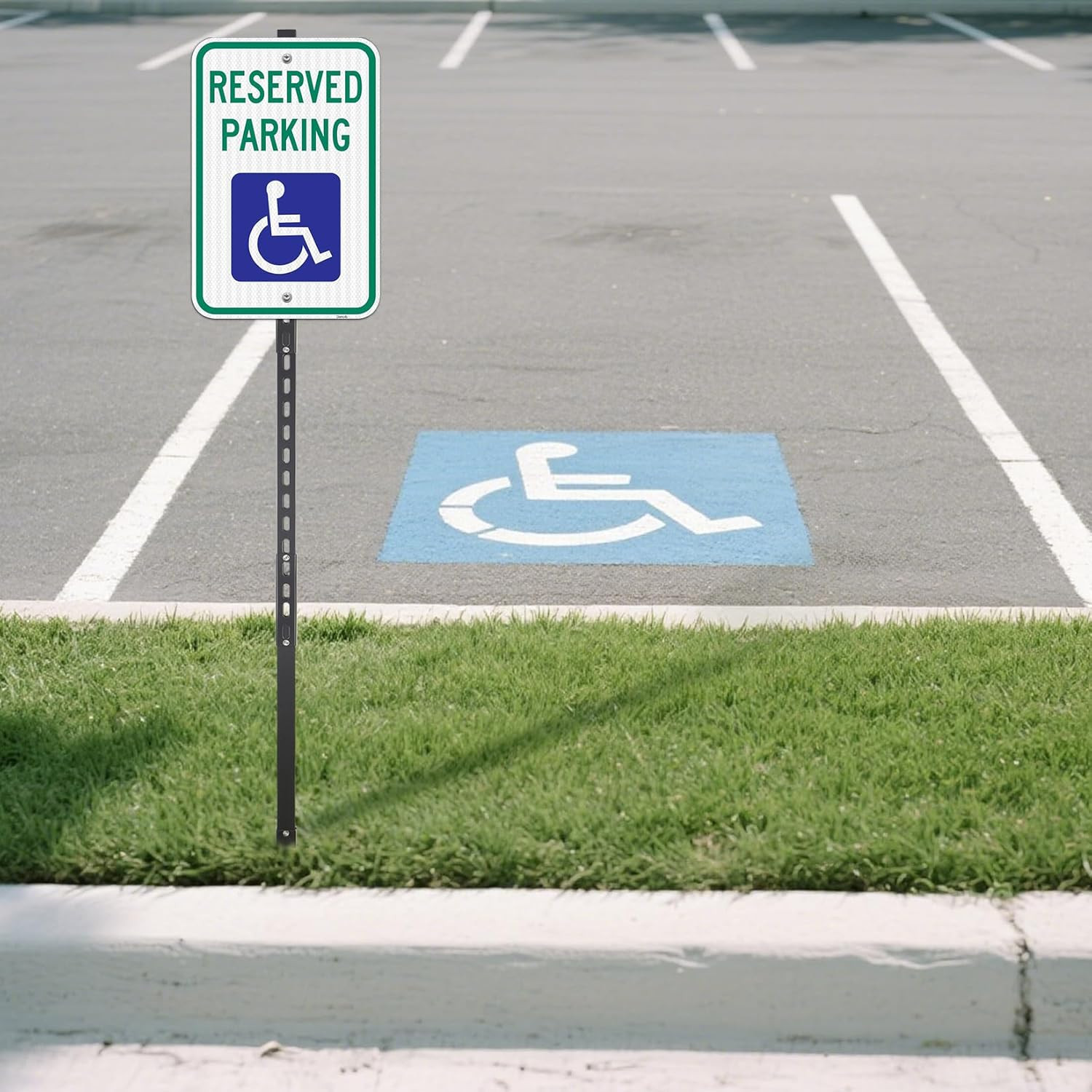 2 Pack Reflective Handicap Parking Sign with 6Ft Stake – Durable & Weatherproof