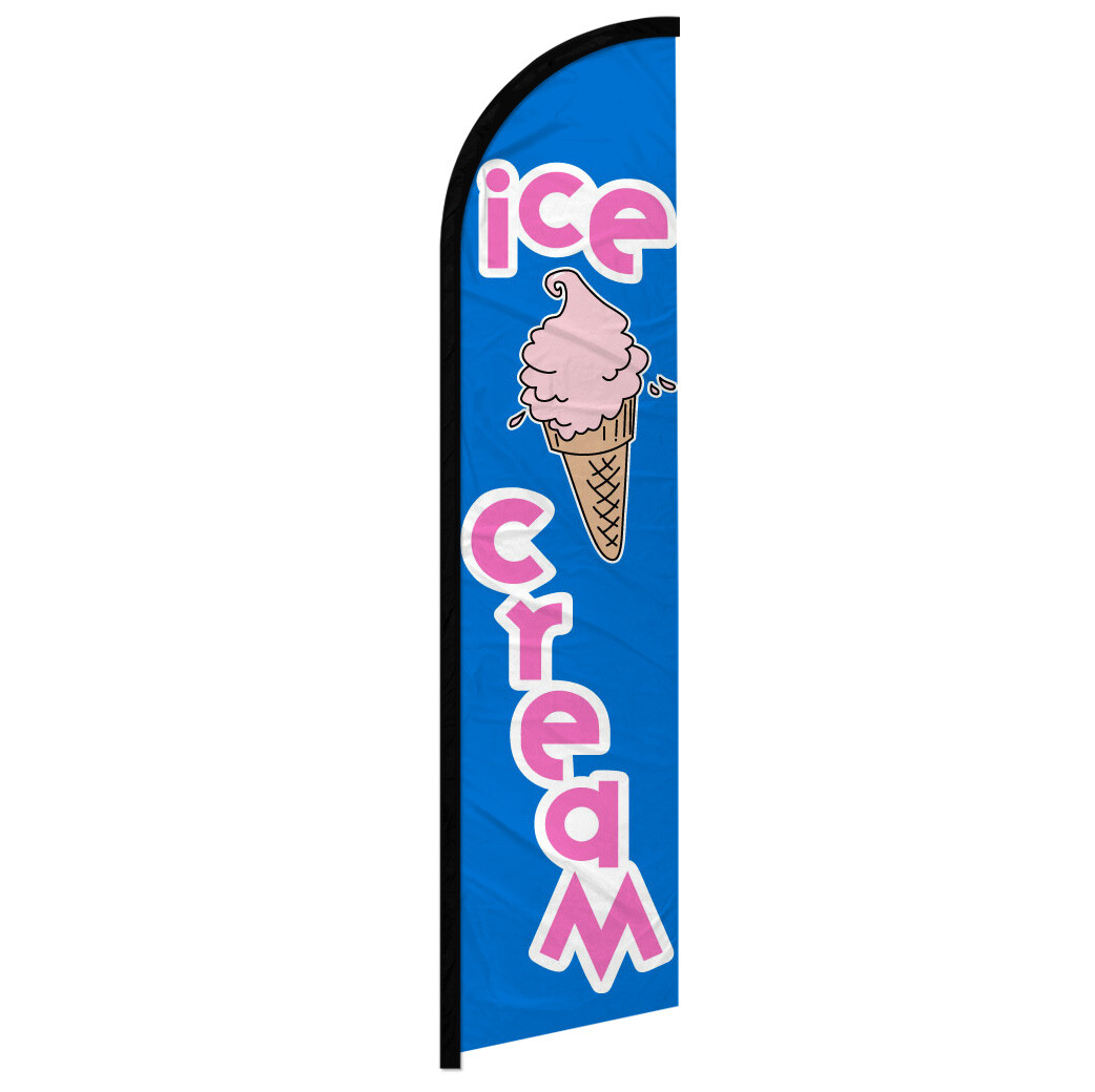 Ice Cream Full Curve Windless Swooper Flag Concessions Food