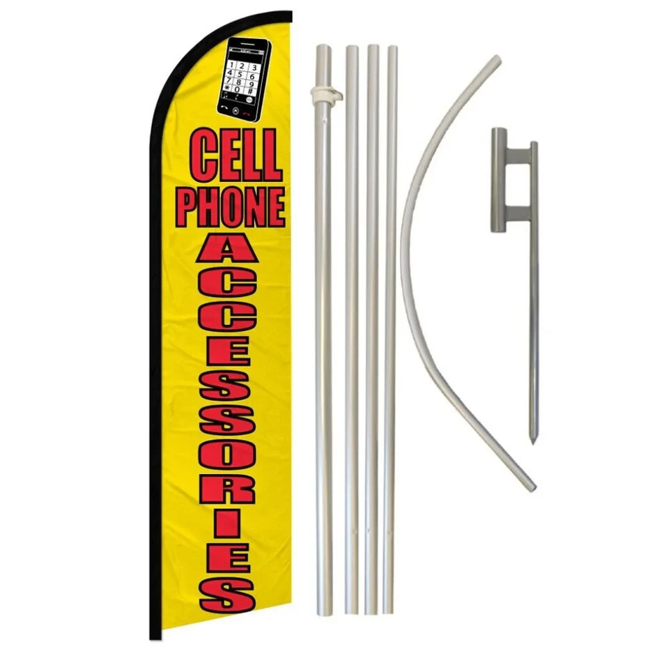 Cell Phone Accessories Windless Full Curve Advertising Banner Flag Pole Kit (YW)