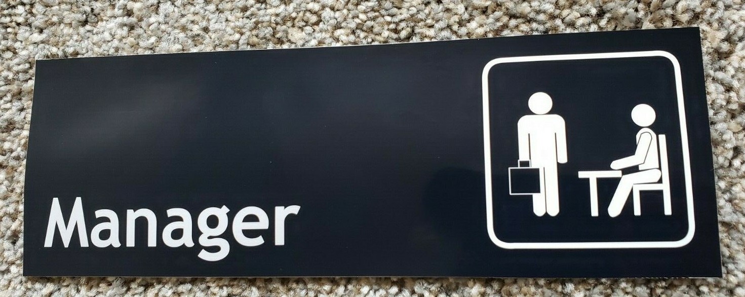 OFFICE or MANAGER Sticker Sign 9×3 inch MADE IN USA *choose one* Door Window