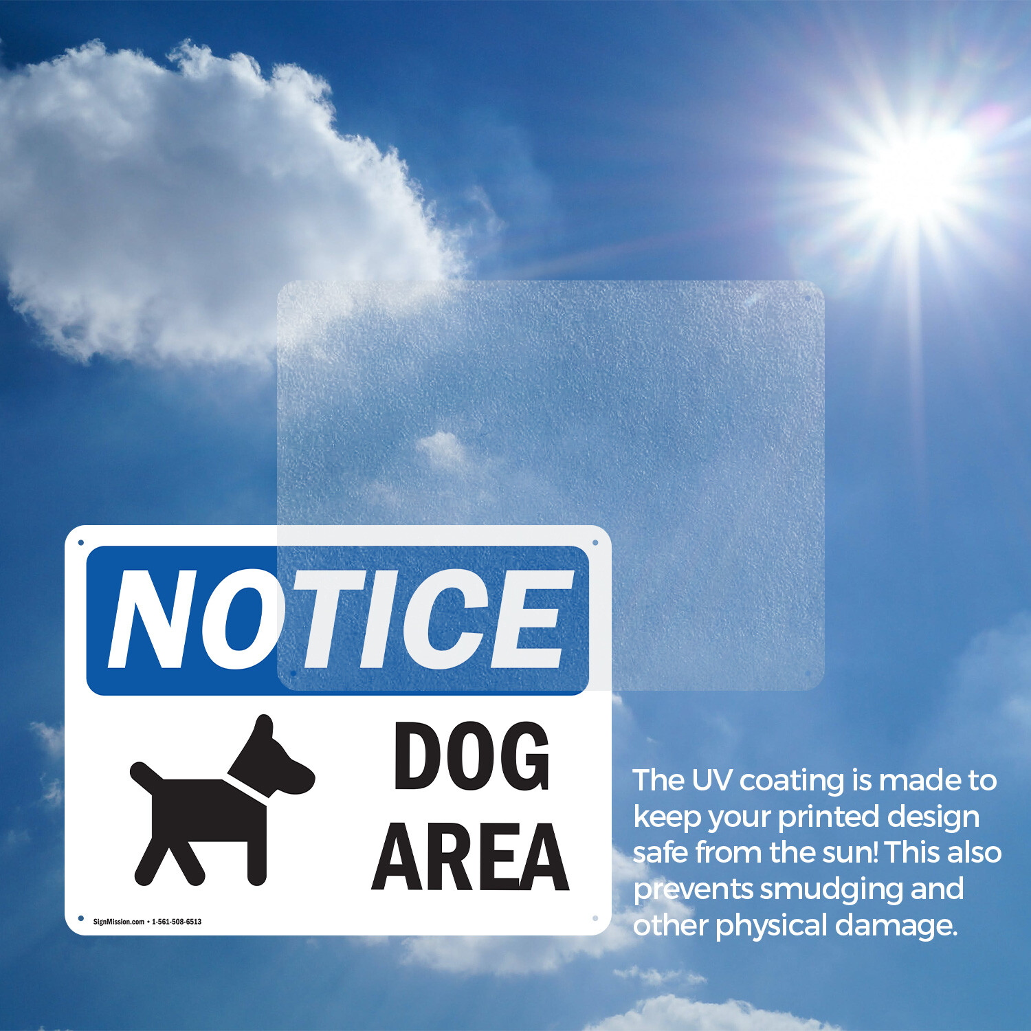 (2 Pack) Dog Area OSHA Notice Sign Decal Metal Plastic