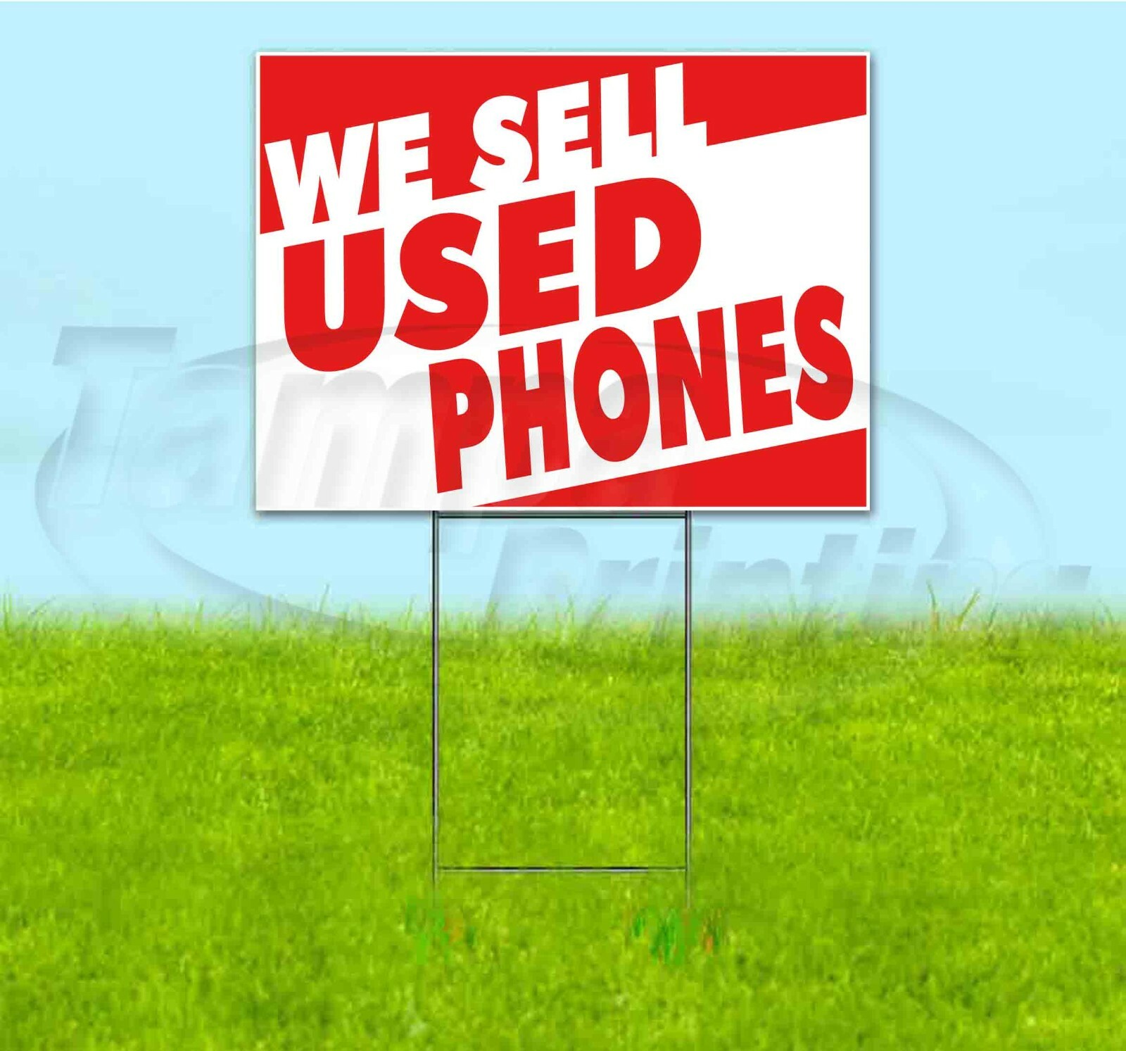 WE SELL USED PHONES 18×24 Yard Sign WITH STAKE Corrugated Bandit USA