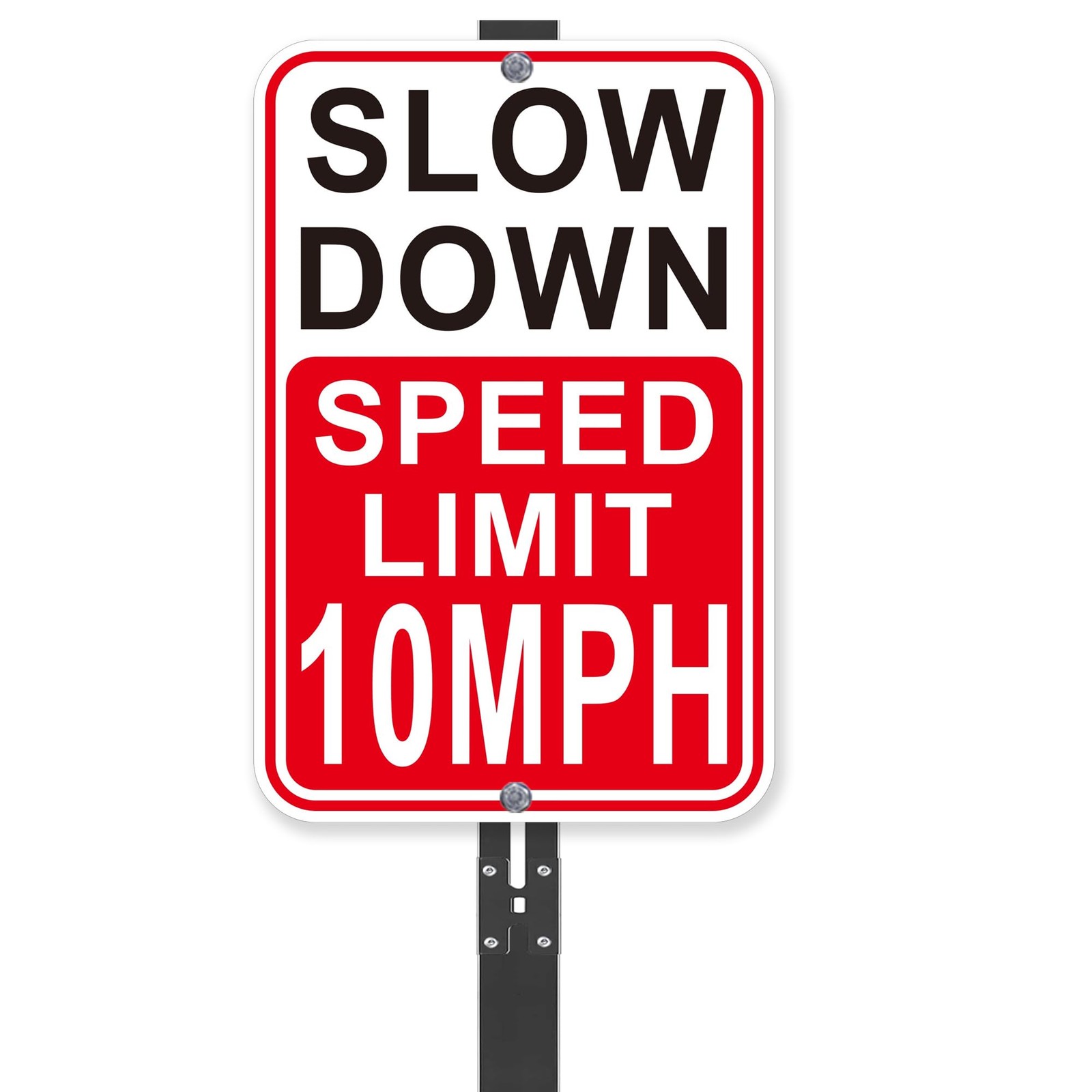 2Pack Slow Down Speed Limit 10MPH Sign 18×12 Inches Reflective Aluminum Fade …