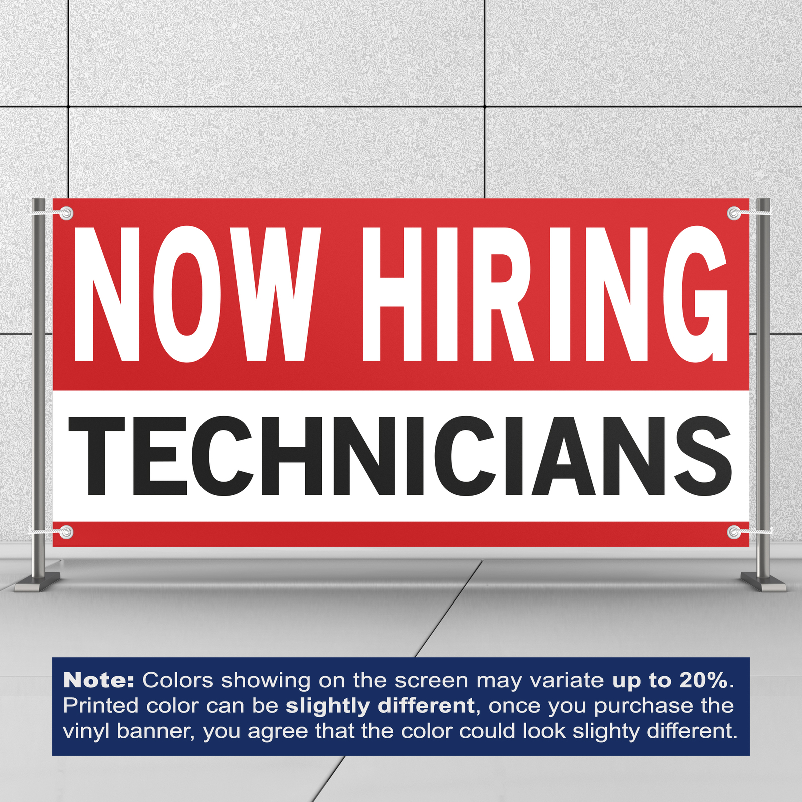Now Hiring Technicians 13 oz Heavy Duty Vinyl Banner Technician Jobs Available