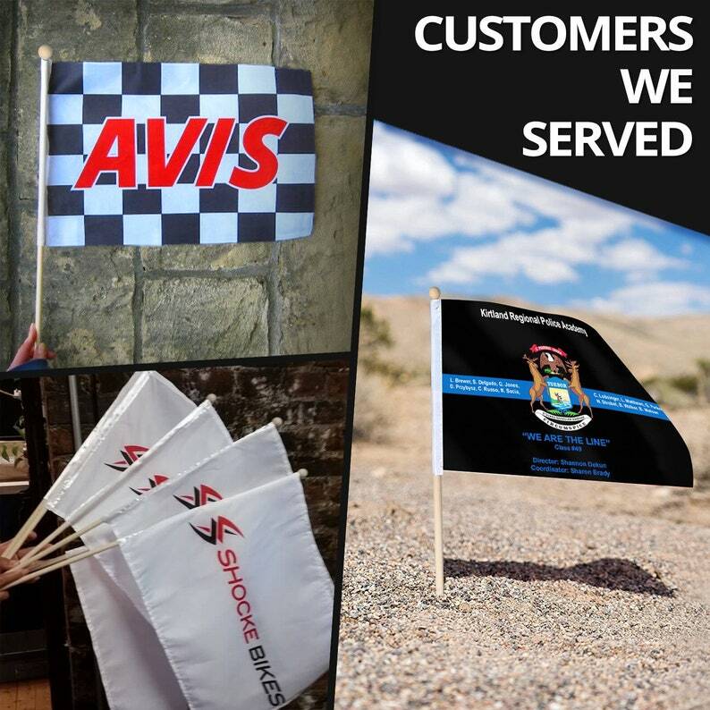 Anley Custom Handheld Stick Flag – Personalized Mini Stick Flags (Set of 12)