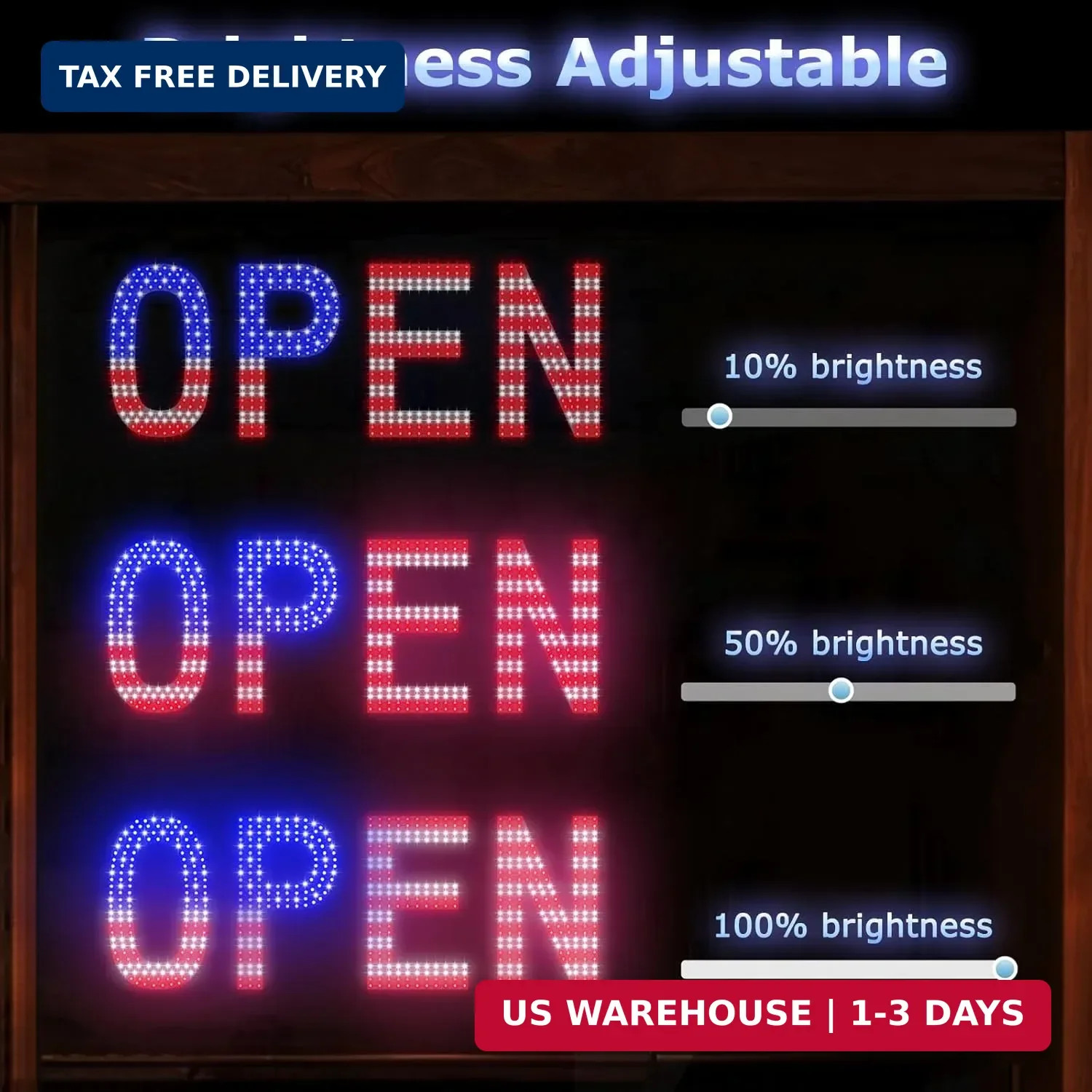 LED Open Signs for Business, exTopGoal 30″x10″ Large Bright Open Sign with Remot