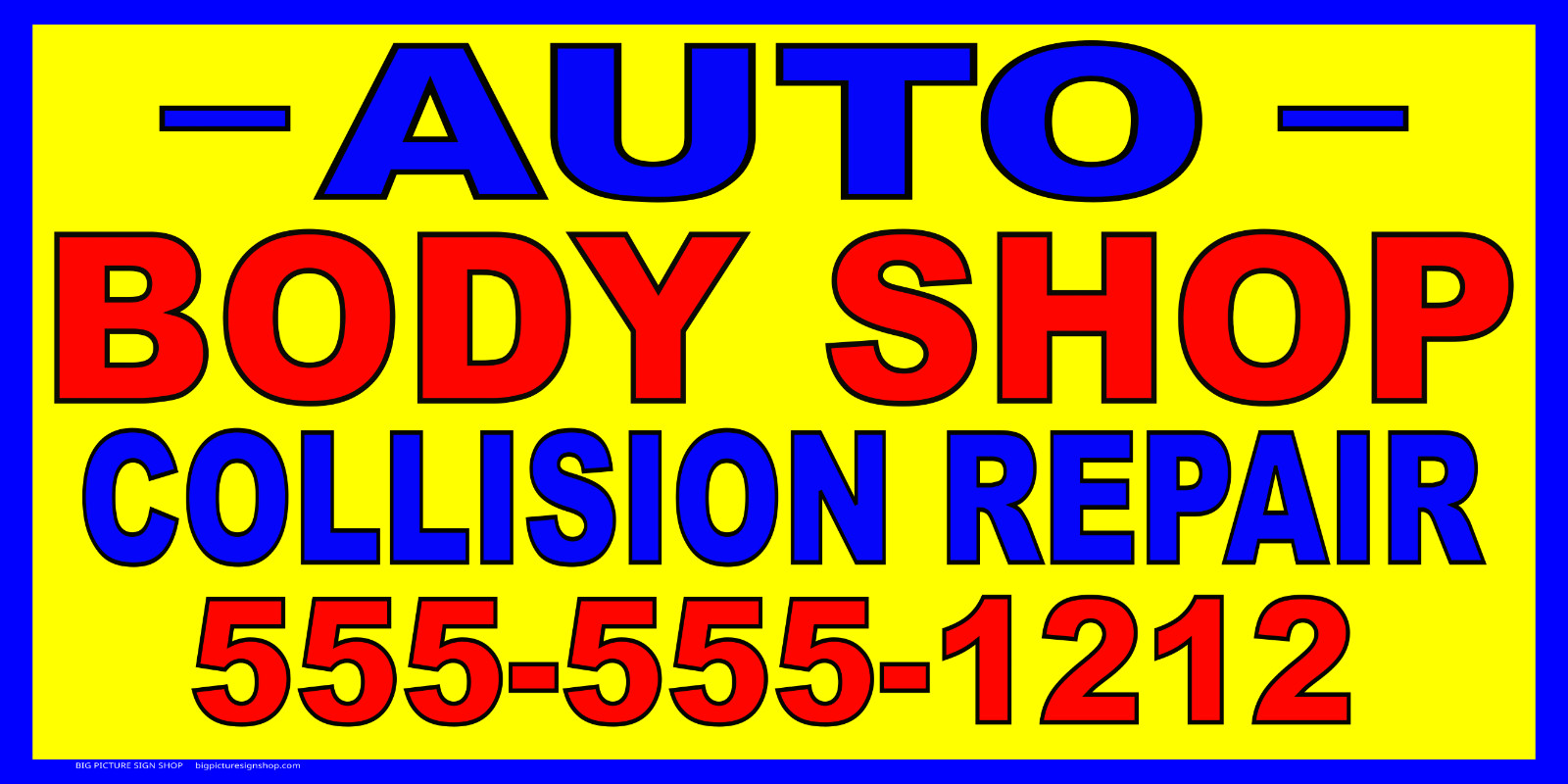AUTO BODY SHOP COLLISION REPAIR -HUGE Banners-3 Choices Red Wht Yel-41 Sizes-USA