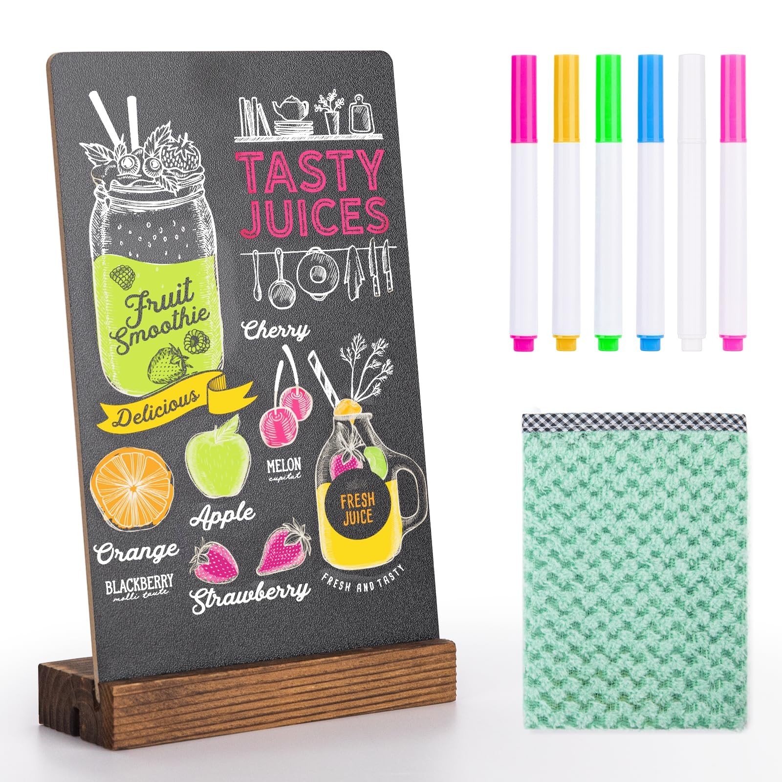Tabletop Chalkboard Sign, 7.8×5 Inch Double-Sided Message Boards, Blackboard …