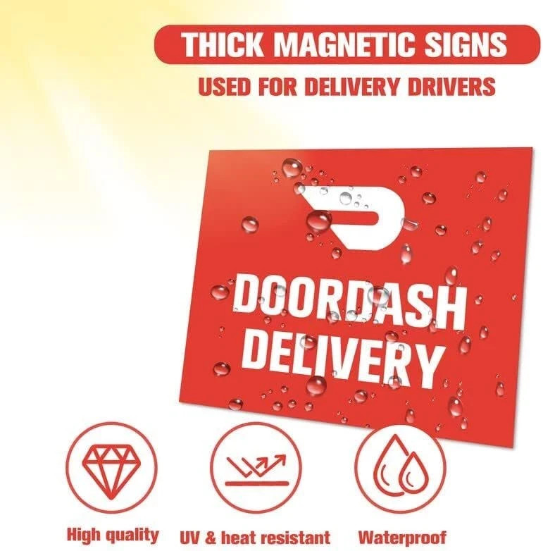 3 Pack Magnets Car Vehicle DoorDash Delivery Driver Signs – Magnetic Delivery…