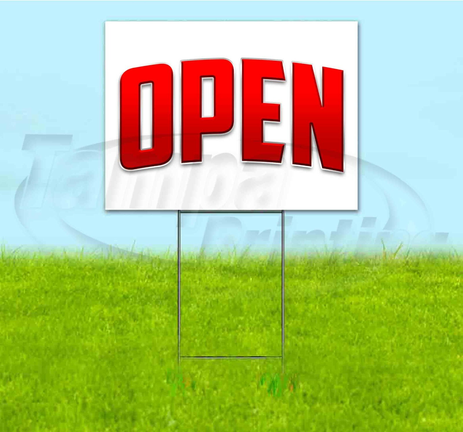OPEN 18×24 Yard Sign WITH STAKE Corrugated Bandit USA BUSINESS