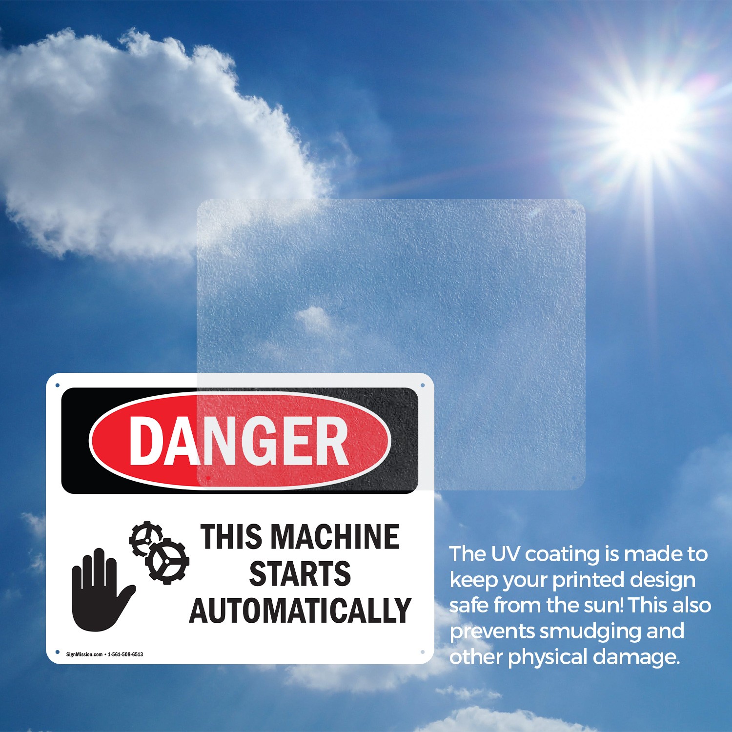 (2 Pack) This Machine Starts Automatically OSHA Danger Sign Decal Metal Plastic