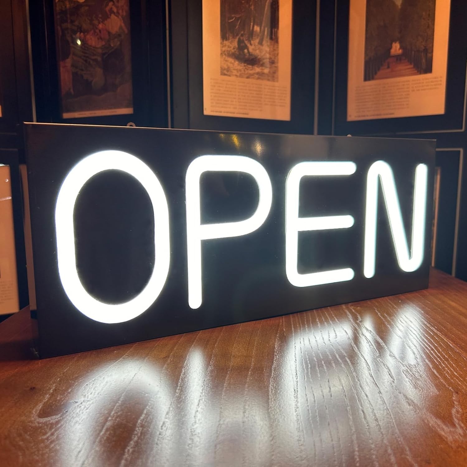 Large Outdoor Waterproof Open Sign Waterproof Power Adapter 19.7”x8”